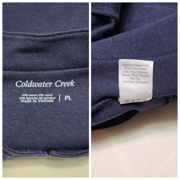 Coldwater Creek Knit Blazer Jacket Navy Blue Petite Large - Picture 8 of 9